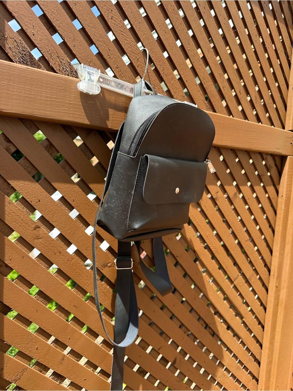 Black Mini Backpack with Front Pocket